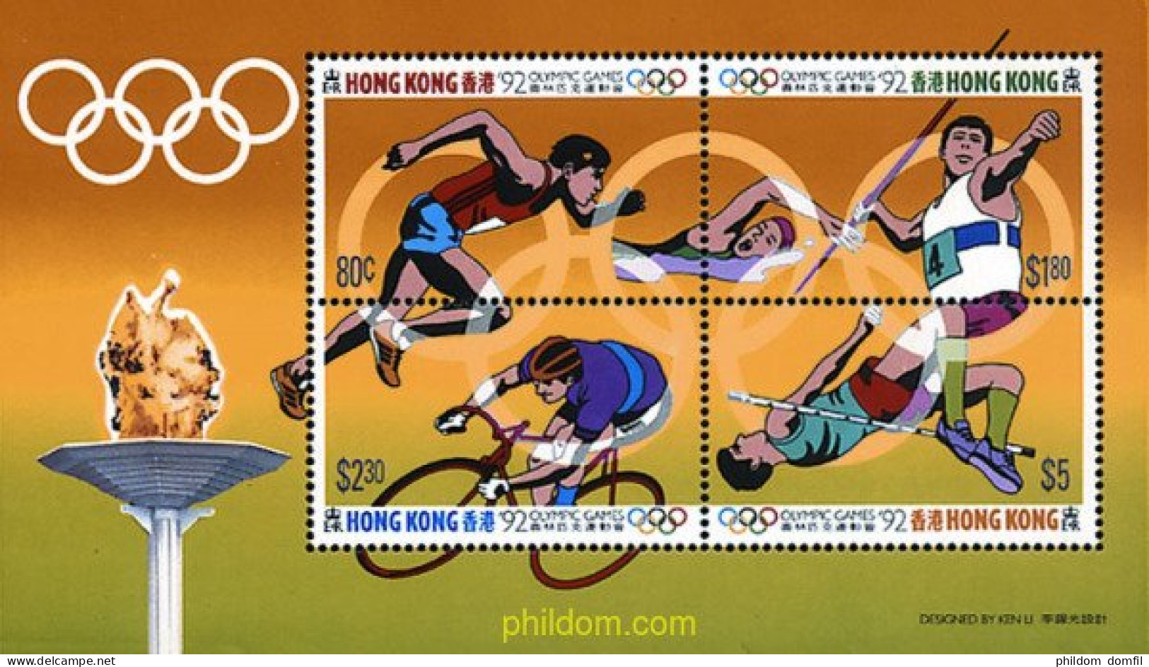 54765 MNH HONG KONG 1992 25 JUEGOS OLIMPICOS VERANO BARCELONA 1992 - Otros & Sin Clasificación