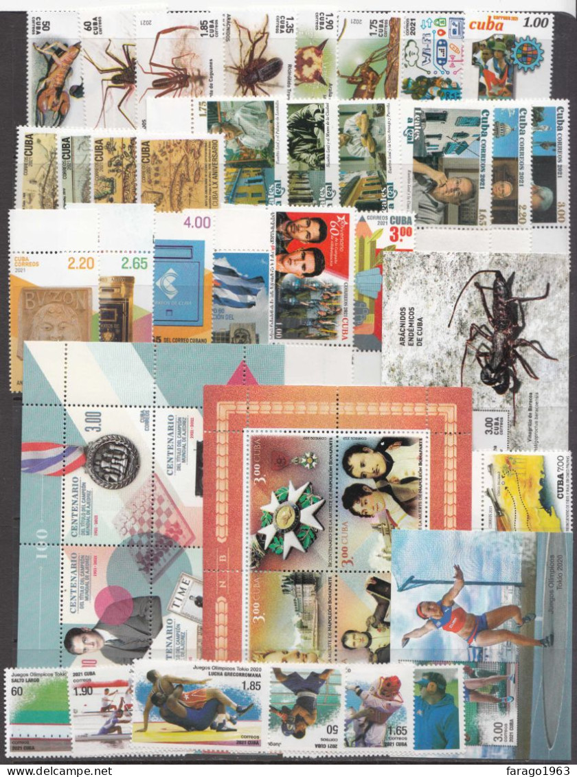 2021 Cuba Collection Of 31 Stamps And 4 Sheets MNH - Ungebraucht