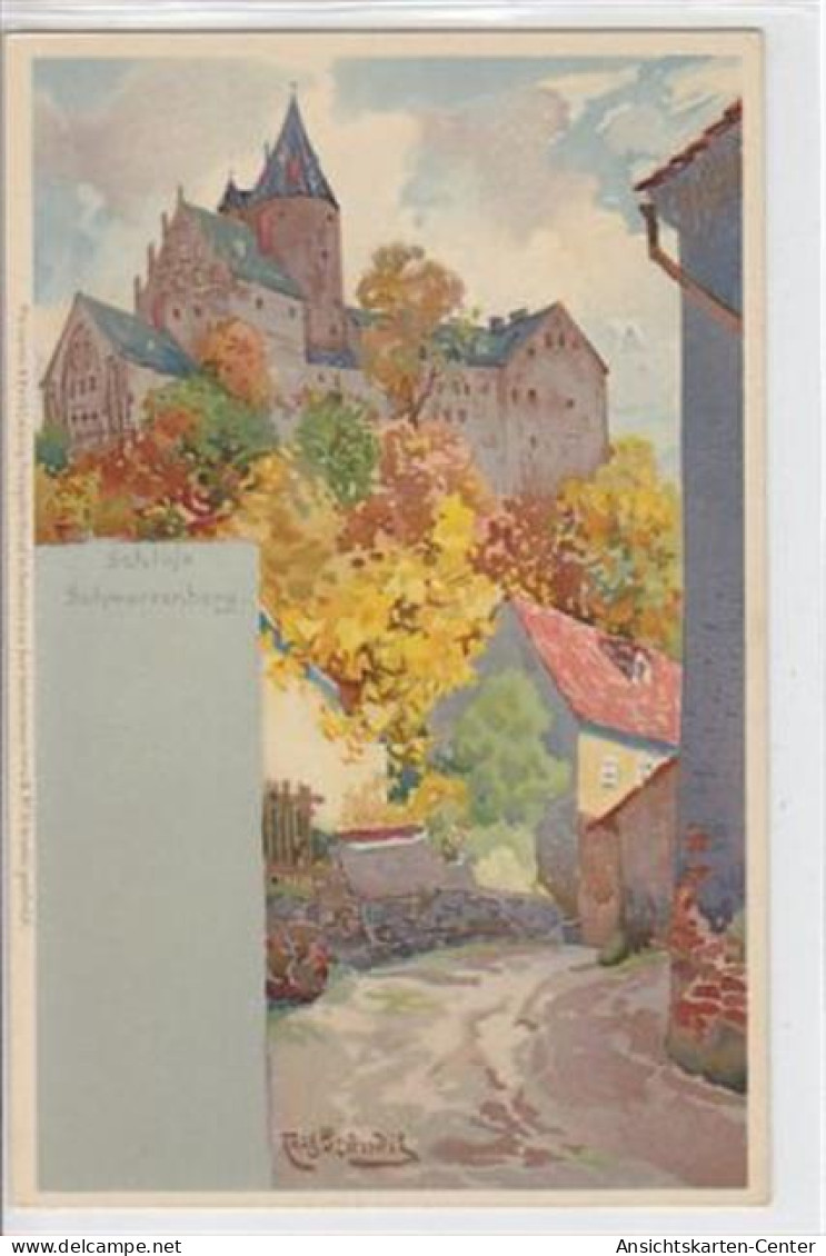 39037806 - Kuenstlerkarte Von Schwarzenberg Im Erzgebirge. Schloss, Sign. Fritz Braendel. Ungelaufen,  Sehr Gut Erhalte - Schwarzenberg (Erzgeb.)