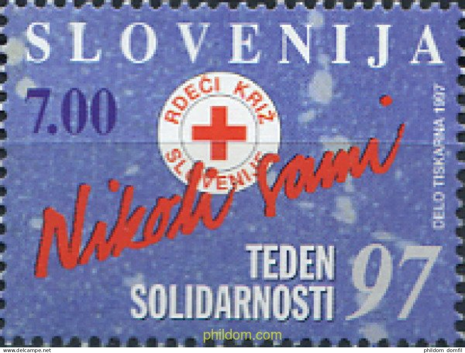 118210 MNH ESLOVENIA 1997 CRUZ ROJA. SEMANA DE LA SOLIDARIDAD - Slowenien