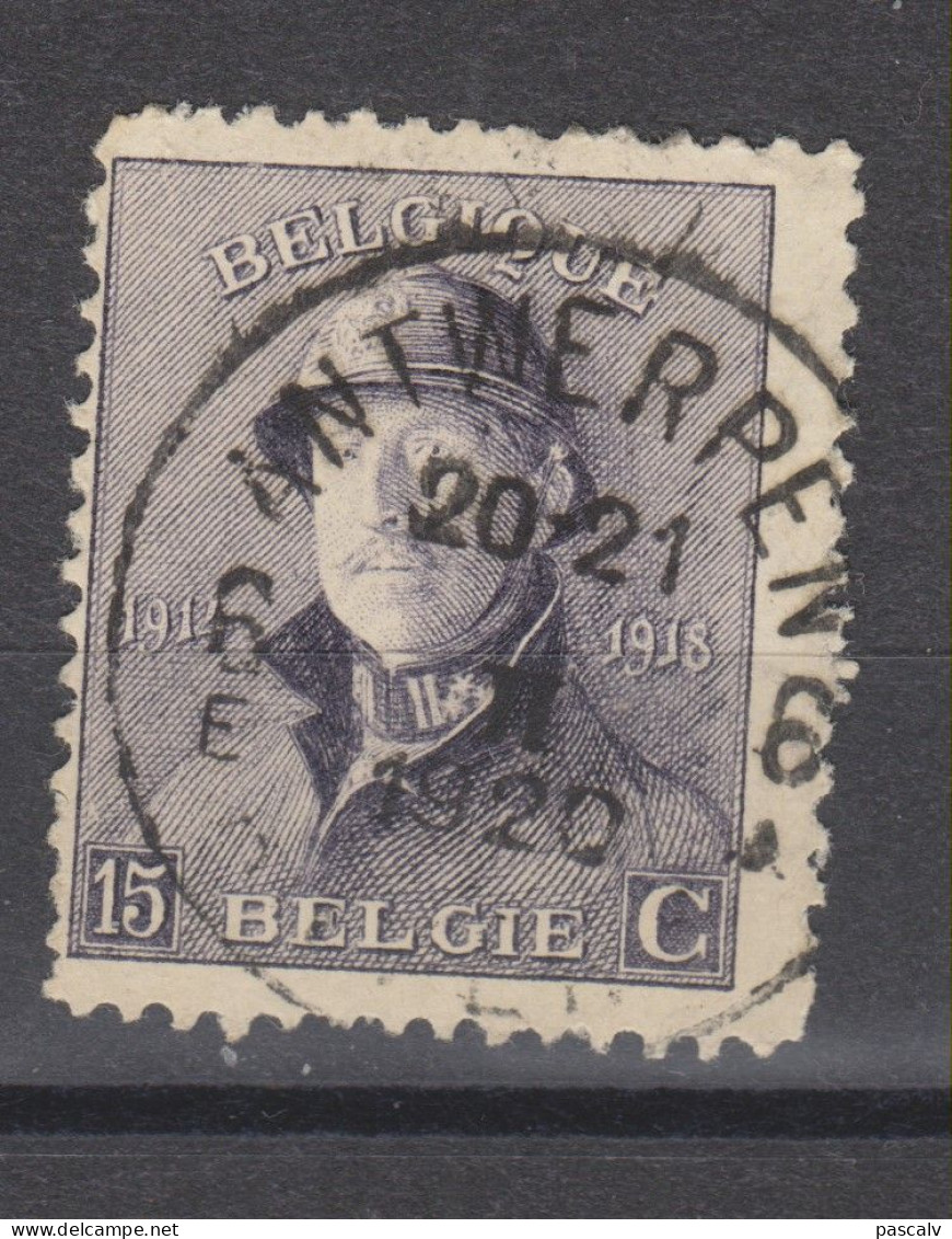 COB 169 Oblitération Centrale ANTWERPEN 6 - 1919-1920 Behelmter König