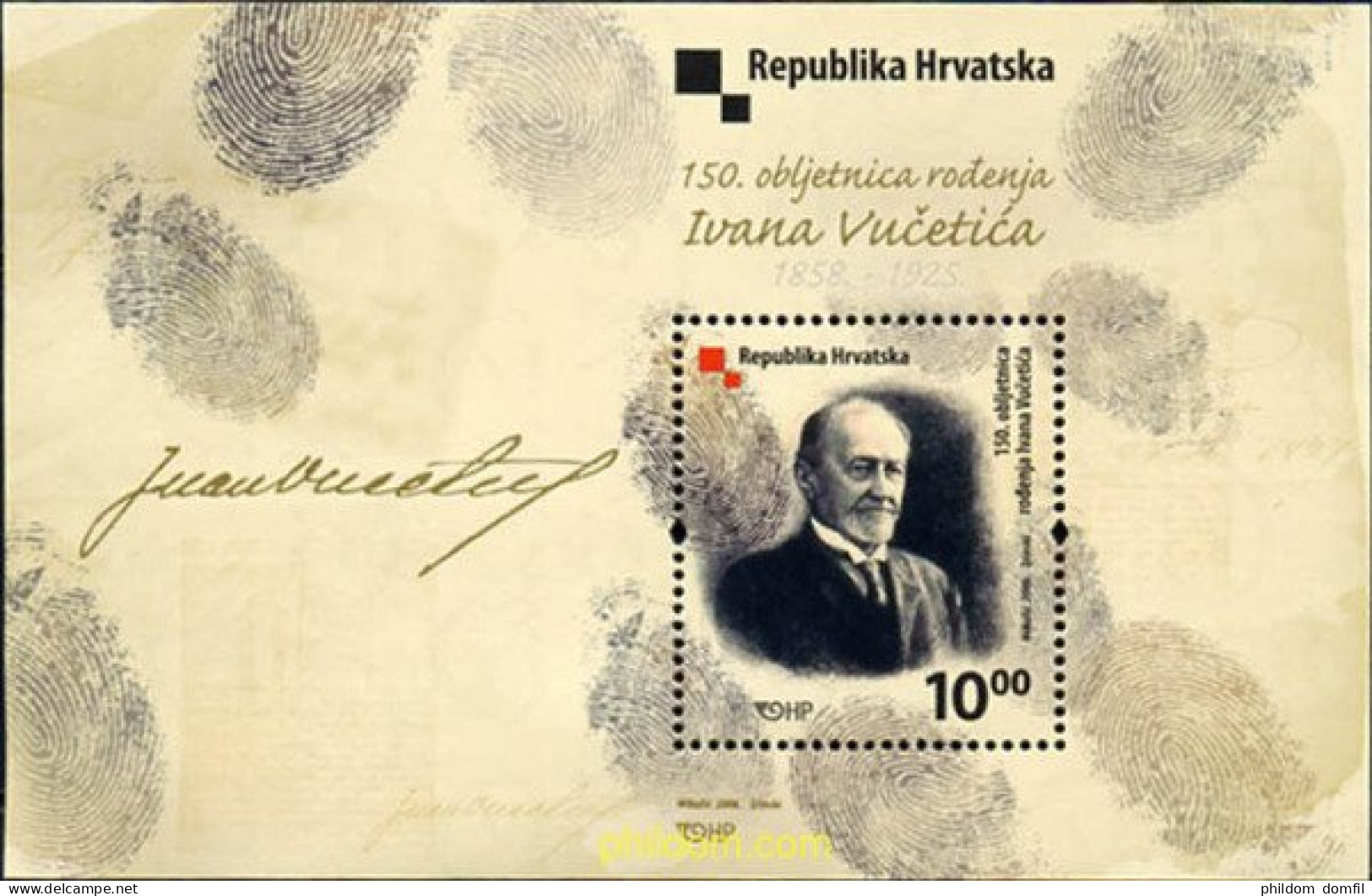 215692 MNH CROACIA 2008 150 ANIVERSARIO DEL NACIMIENTO DE IVAN VUČETIĆE - Kroatië