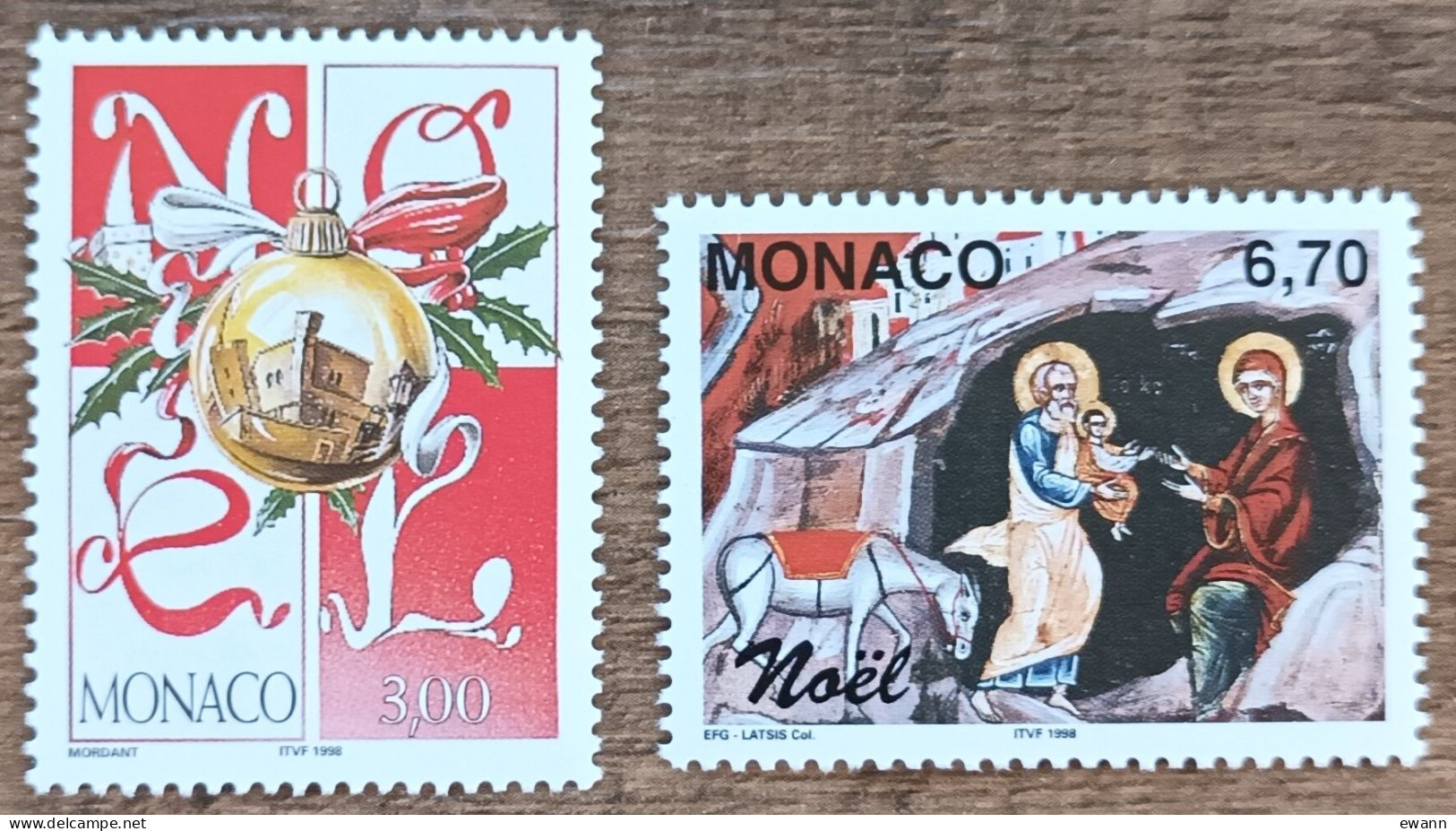 Monaco - YT N°2177, 2178 - Noël - 1998 - Neuf - Nuevos