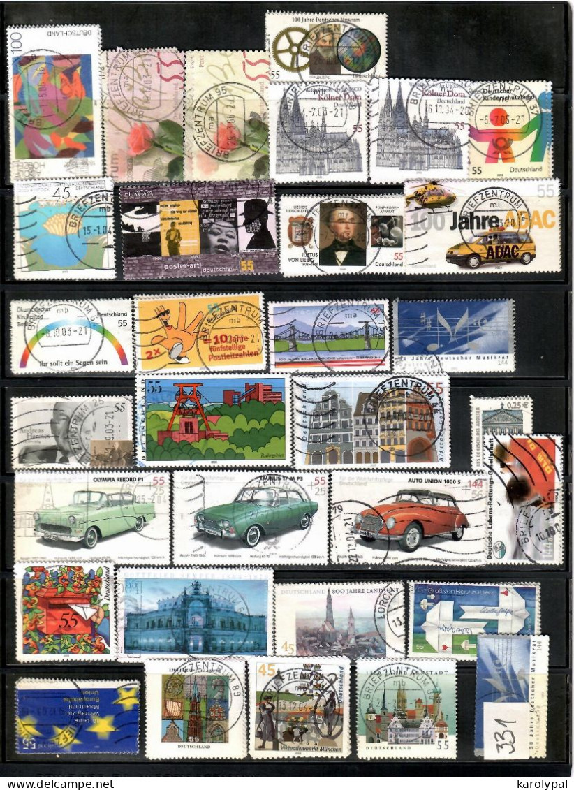 Germany,  1215 different used stamps, period 1975-2023