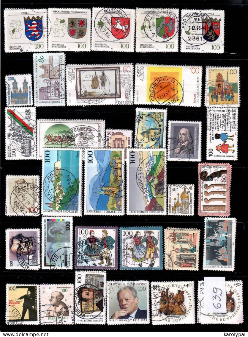Germany,  1215 different used stamps, period 1975-2023