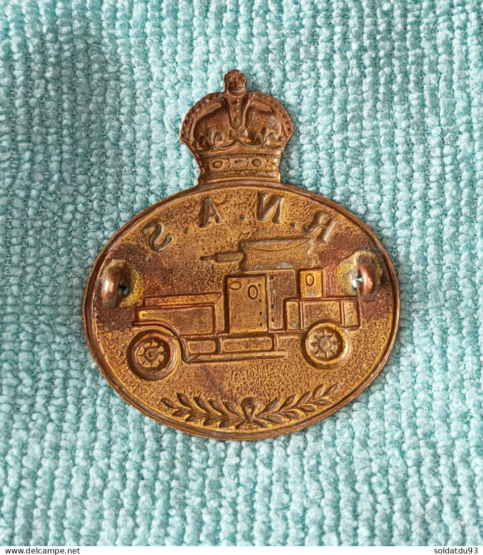 Royal Naval Air Service Blindé Voiture Section Badge Kc Slider Machine - 1914-18