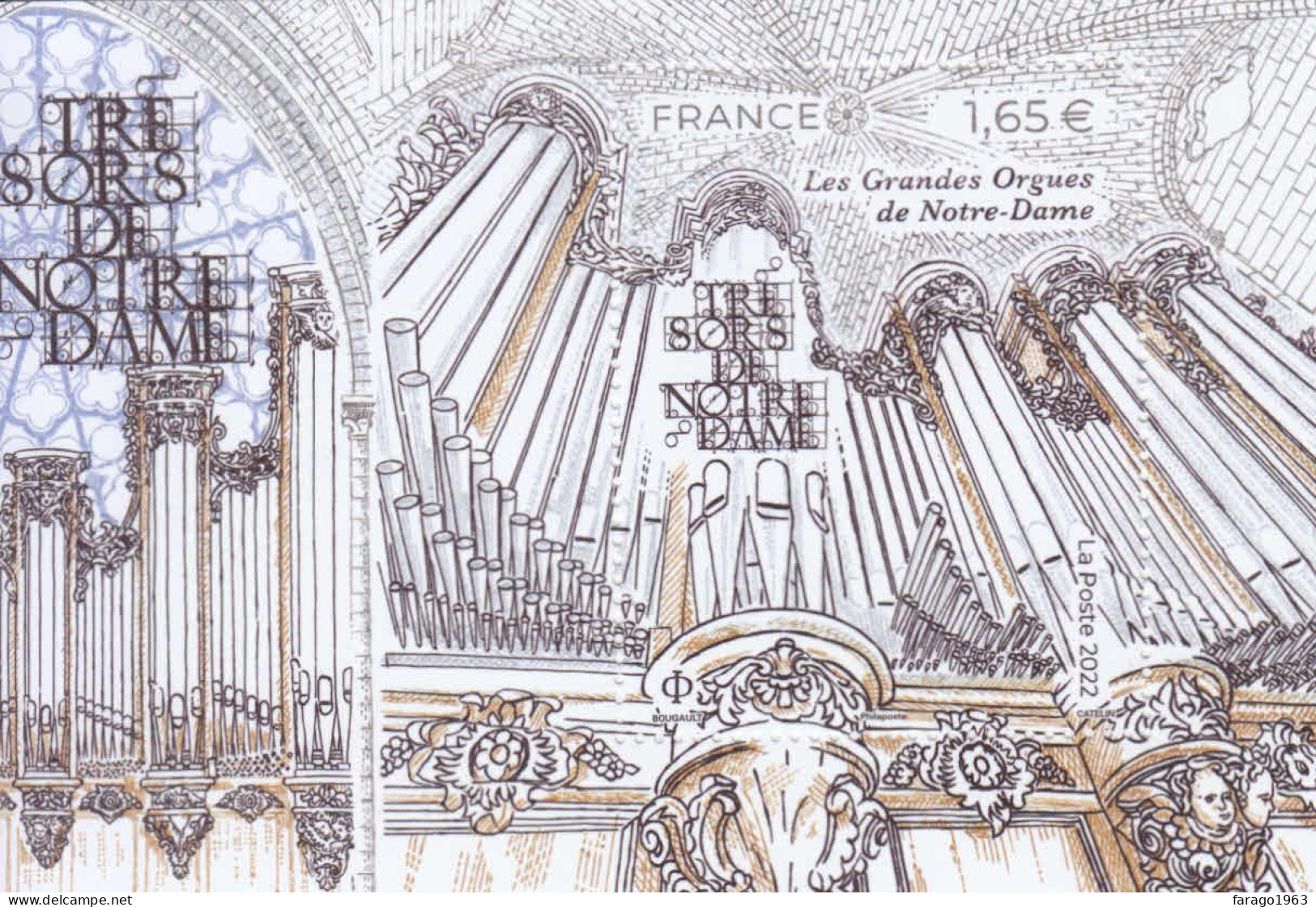 2022 France Treasures Of Notre-Dame Organ  Souvenir Sheet MNH @ BELOW FACE VALUE - Nuevos
