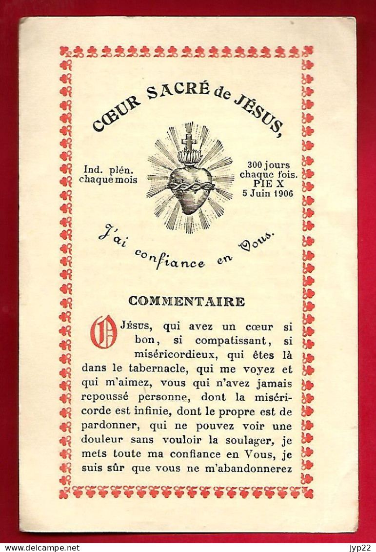 Image Pieuse Ed Morel Lille Coeur Sacré De Jésus J'ai Confiance En Vous -Imp 29-01-1915 - Mme Meurillon Mons En Baroeul - Imágenes Religiosas