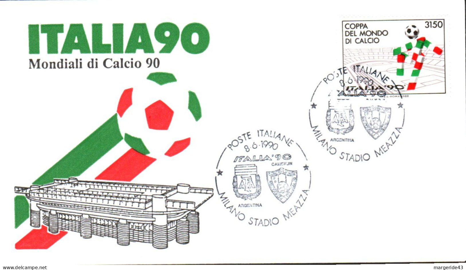 ITALIE FDC FOOTBALL ITALIA 90 - 1990 – Italien