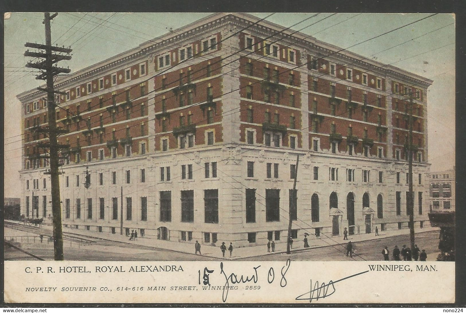 Carte P De 1908 ( Winnipeg Manitoba / Hôtel Royal Alexandra ) - Autres & Non Classés