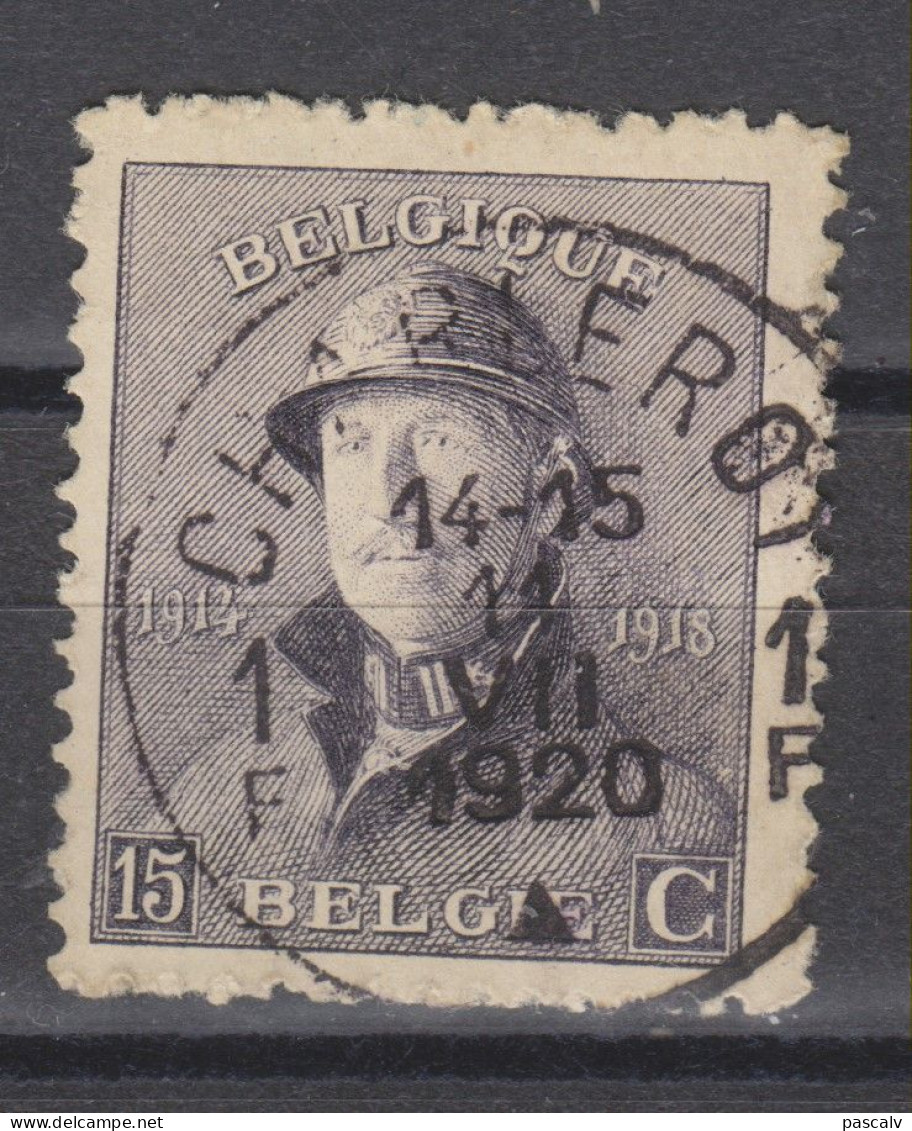 COB 169 Oblitération Centrale CHARLEROY 1 - 1919-1920 Roi Casqué