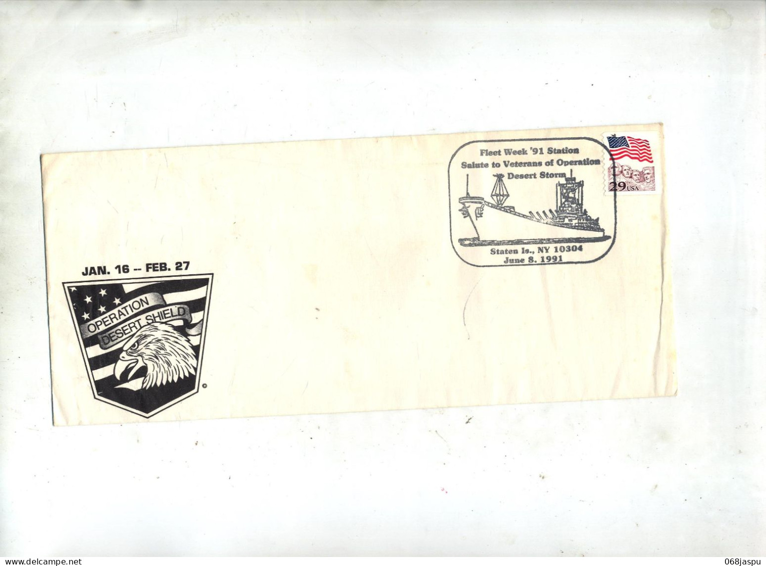 Lettre  Cachet Staton Bateau Operation  Desert - Postal History