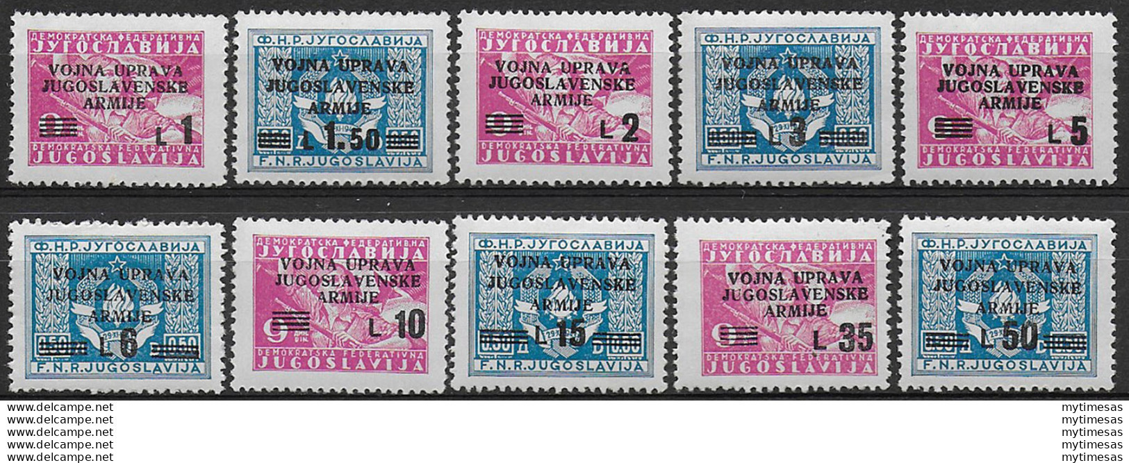 1947 Litorale Sloveno Jugoslavo MNH Sass N. 67/76 - Sonstige & Ohne Zuordnung