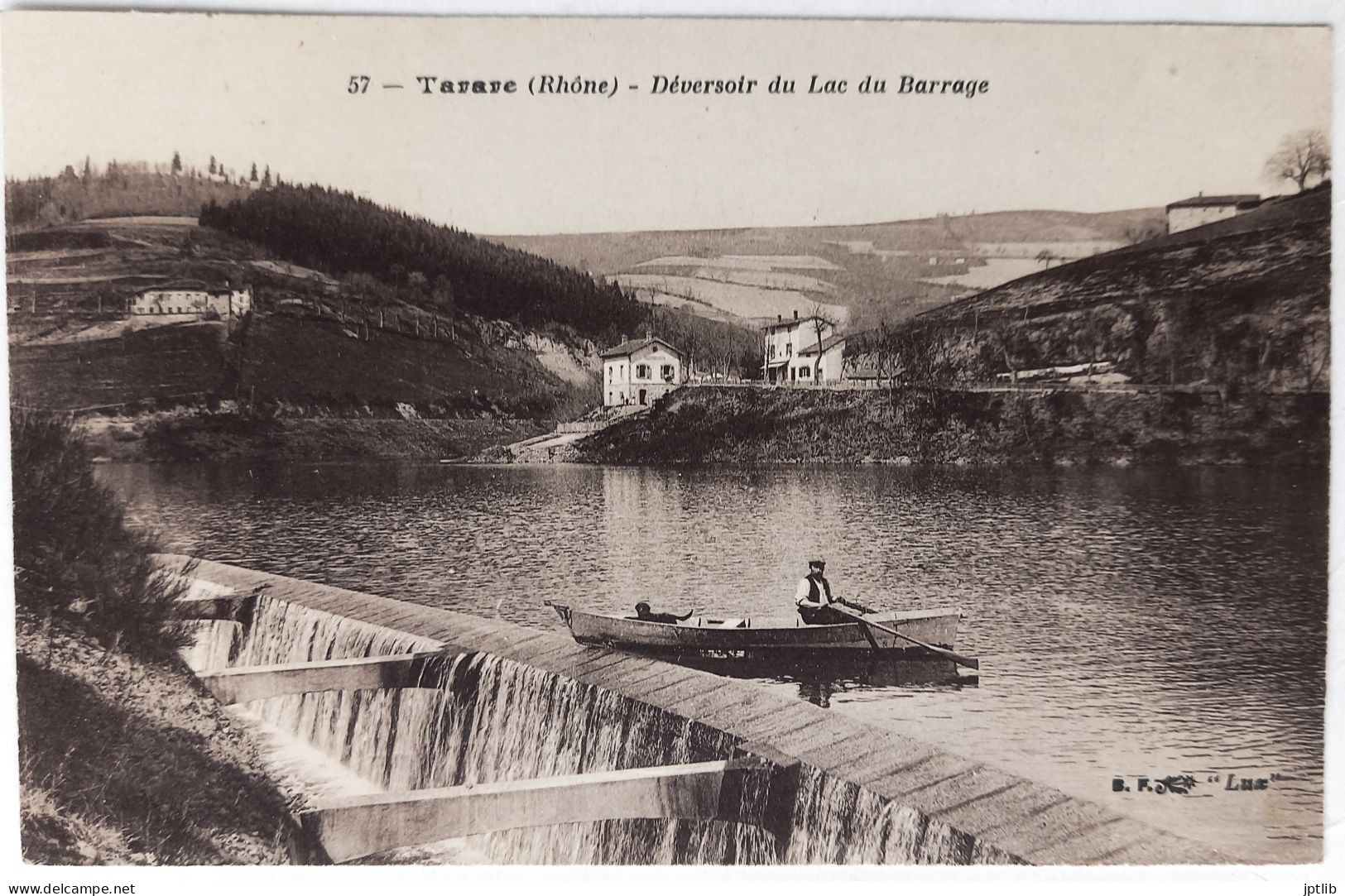 CPA Carte Postale / 69 Rhône, Tarare / B. F. (Berthaud Frères), Lux - 57 / Déversoir Du Lac Du Barrage. - Tarare