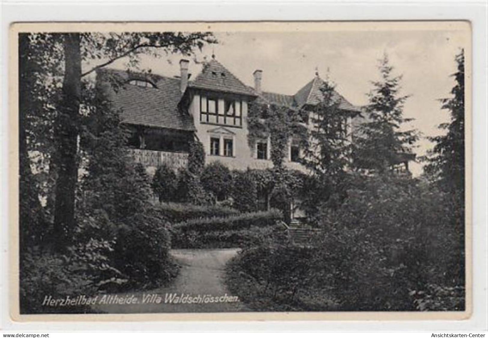 39083206 - Herzbad Altheide / Polanica-Zdrój - Kreis Glatz / Klodzko. Villa Waldschloesschen Gelaufen 1938. Rueckseite  - Schlesien