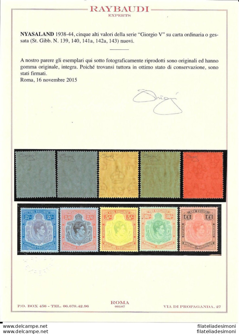 1936-52 NYASALAND - George VI° Chalk-surfaced Paper And Ordinary Paper ,SG 139/ - Andere & Zonder Classificatie