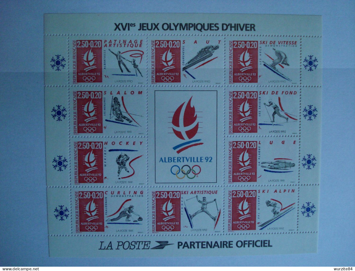 Feuillet No 14 Neuf ***** Albertville 92  XVI Es Jeux Olympiques D'Hiver - Neufs