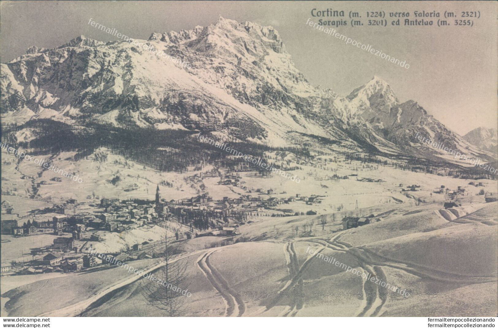 V348 Cartolina Cortina Verso Foloria Sorapis 1929 Provincia Di Belluno - Belluno