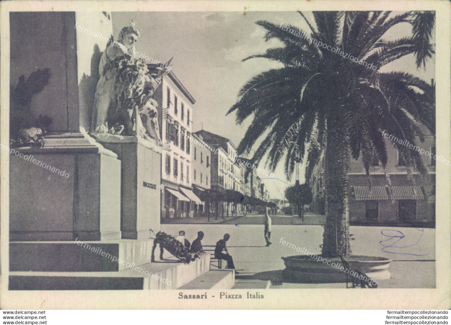 S608 Cartolina Sassari Citta' Piazza Italia - Sassari