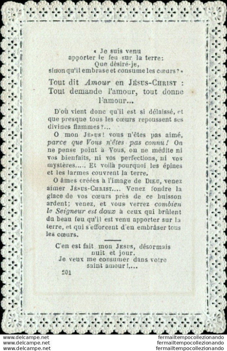 Bm42 Antico Santino Merlettato Holy Card La Bonta' Del Signore - Images Religieuses