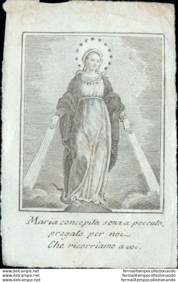 Bm17 Santino Incisione Madonna Maria Concepita Senza Peccato - Images Religieuses