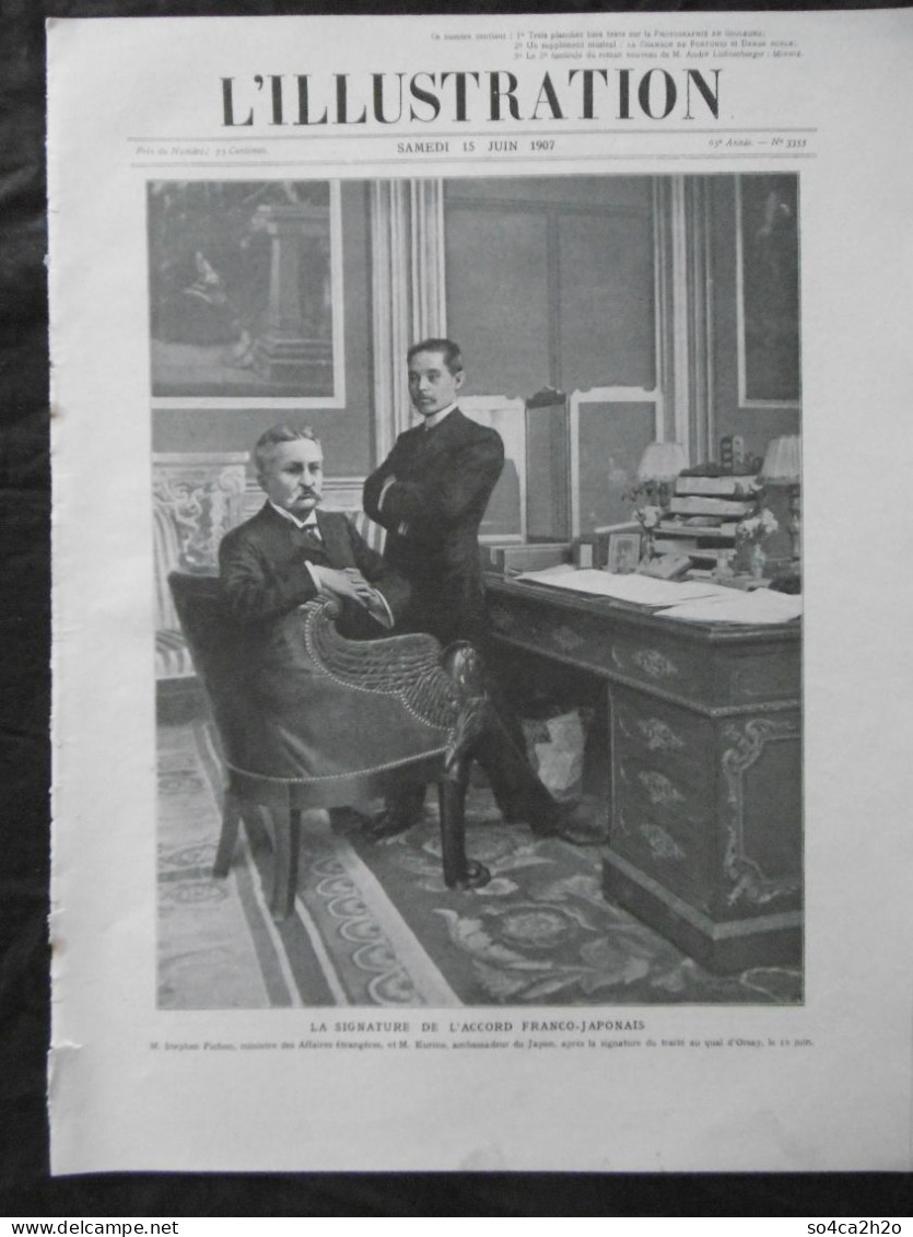 L'ILLUSTRATION N°3355 15/06/1907 La Photographie Des Couleurs; Signature De L'accord Franco-japonais L'assaut Au Pistole - L'Illustration