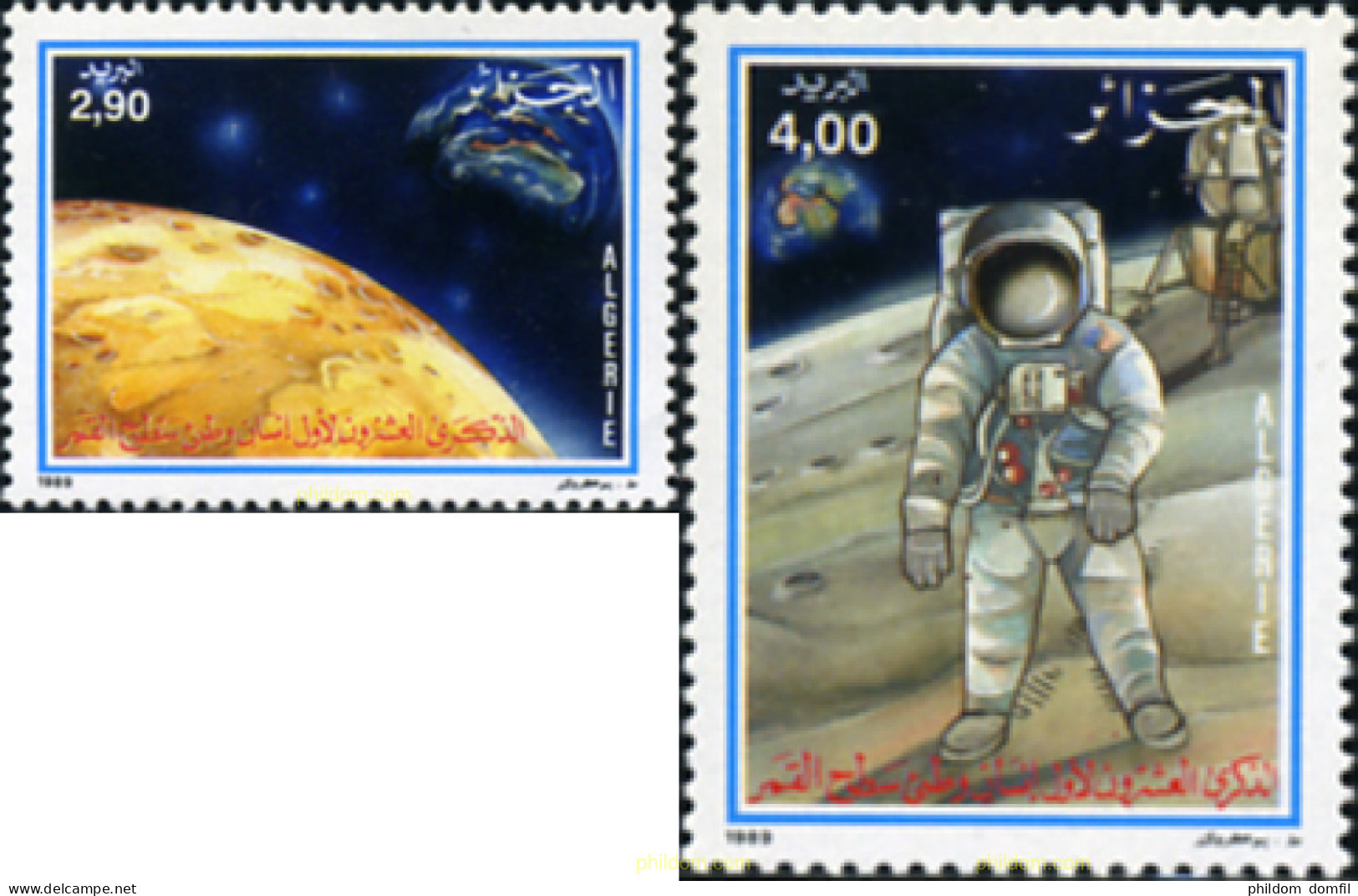 163353 MNH ARGELIA 1989 20 ANIVERSARIO DE LA 1ª EXPEDICION HUMANA SOBRE LA LUNA - Algeria (1962-...)