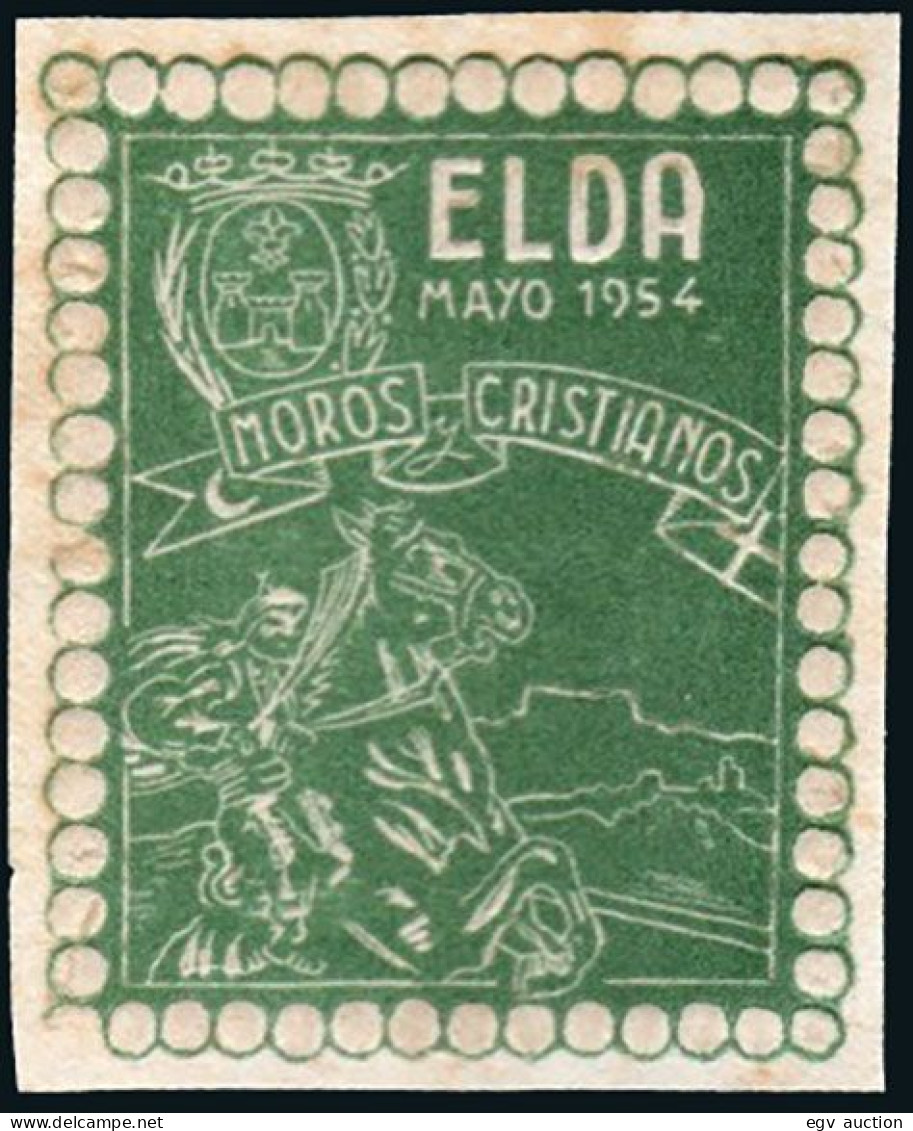 Alicante - Viñeta - (*) S/Cat - "1954 - Elda Mayo - Moros Y Cristianos" - Ongebruikt