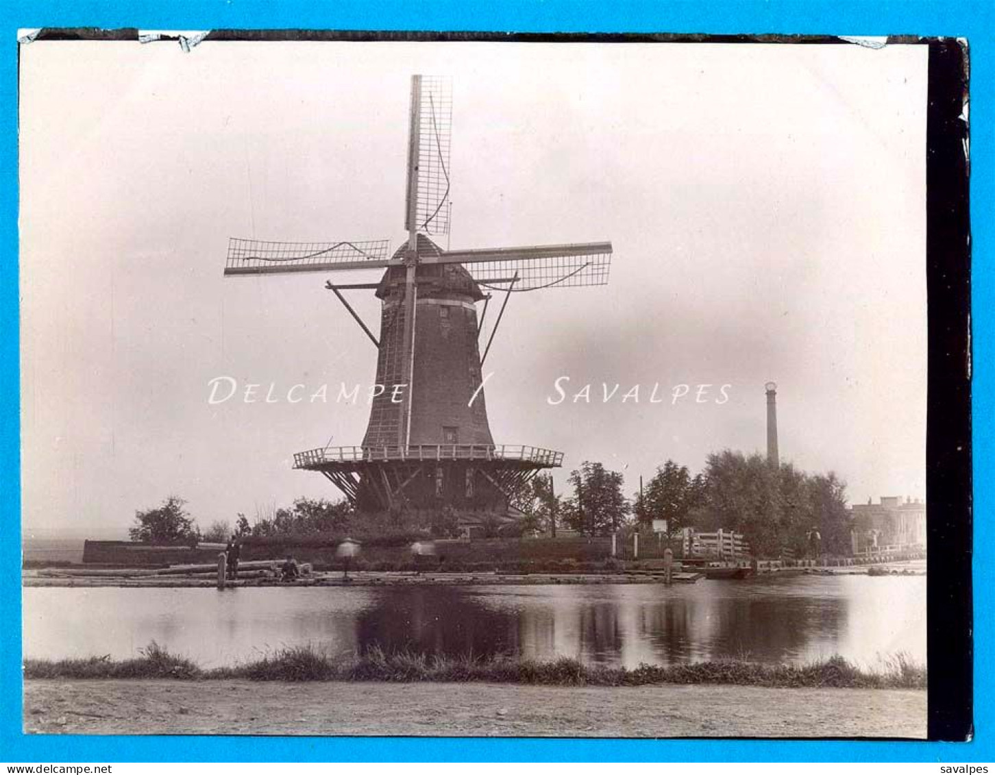 Pays-Bas * Moulin à Vent Sur La Route De Deflt * Photo Originale 1895 - Places