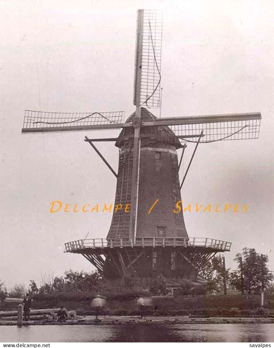 Pays-Bas * Moulin à Vent Sur La Route De Deflt * Photo Originale 1895 - Orte