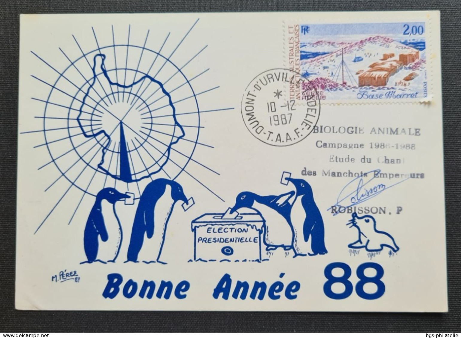 TAAF,  Timbre Numéro 127 Oblitéré De Terre Adélie Le 10/12/1987. - Storia Postale