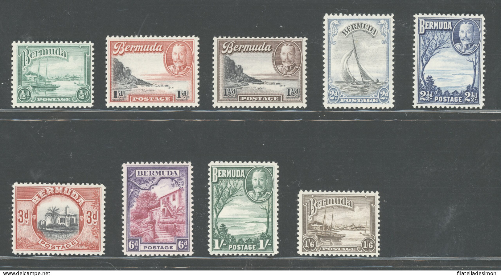 1936-47 BERMUDA, Stanley Gibbons N. 98-106- Serie Di 9 Valori - MNH** - Autres & Non Classés