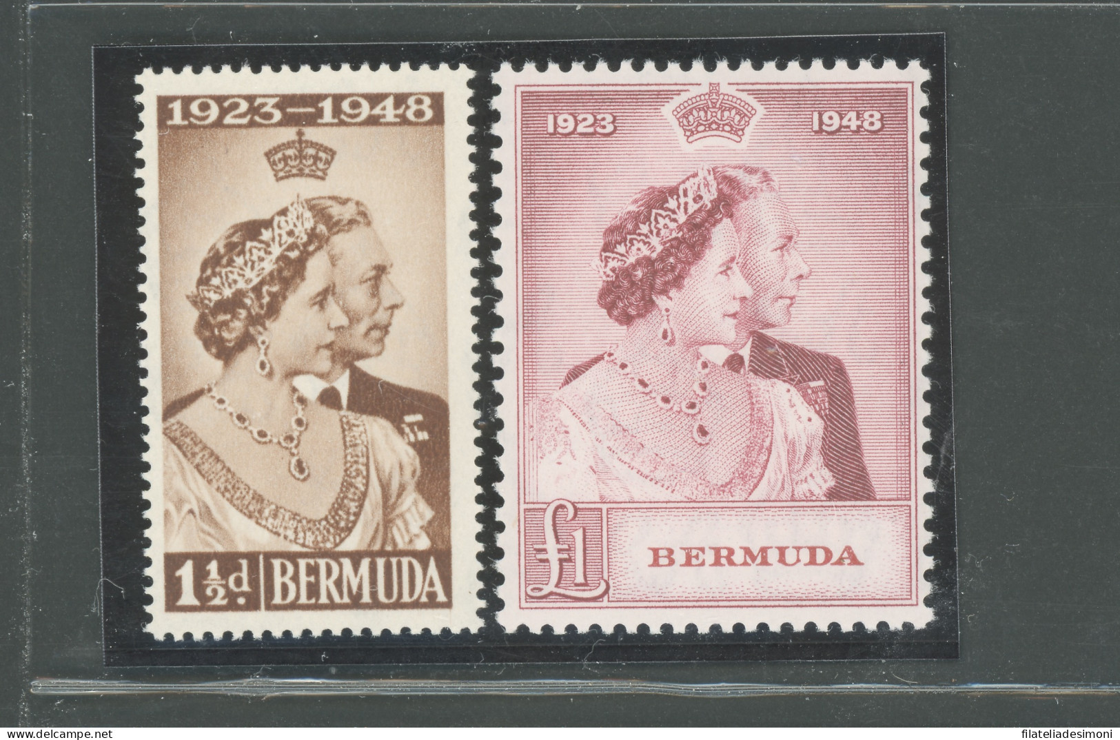 1948 BERMUDA, Stanley Gibbons N. 125-26 - Royal Silver Wedding - Serie Di 2 Valori - MNH** - Sonstige & Ohne Zuordnung