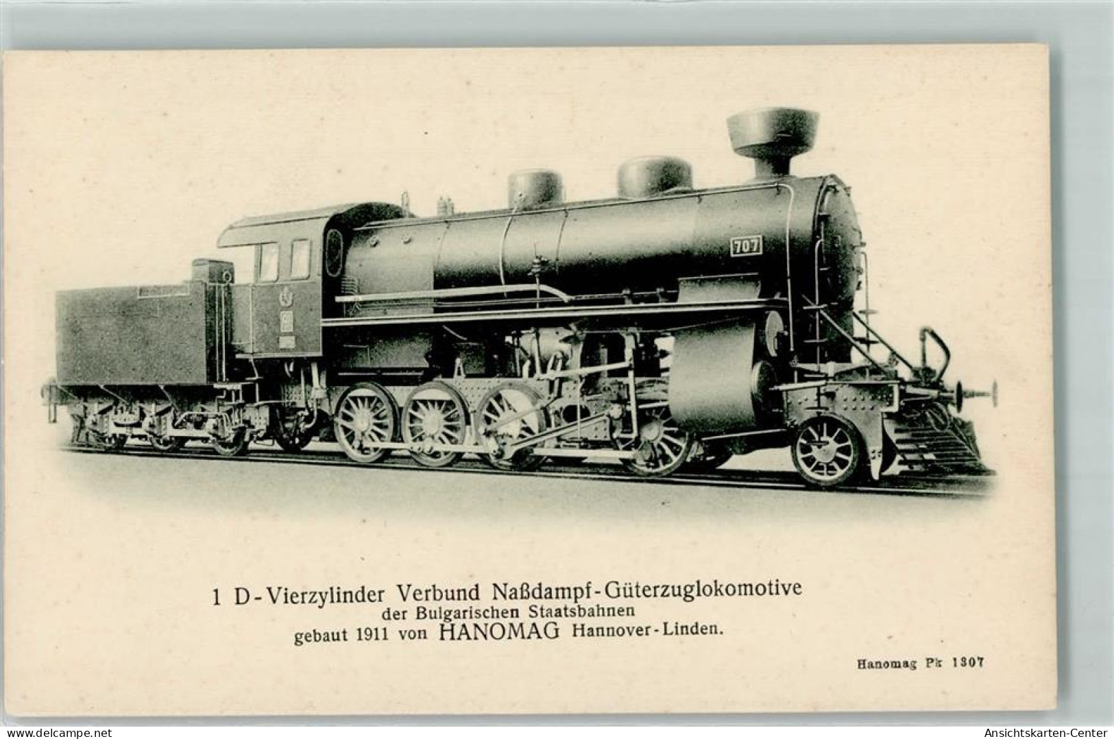 13181906 - 1 D-Vierzylinder Verbund Nassdampf-Gueterzuglokomotive Der Bulgarischen Staatsbahnen 707 Gebaut 1911 Hanomag - Eisenbahnen