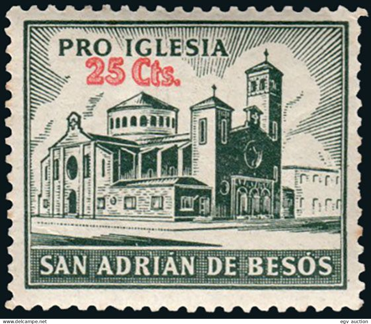 Barcelona - Viñeta - * S/Cat. - "San Adrián Besós - 25cts. Pro Iglesia" - Ongebruikt