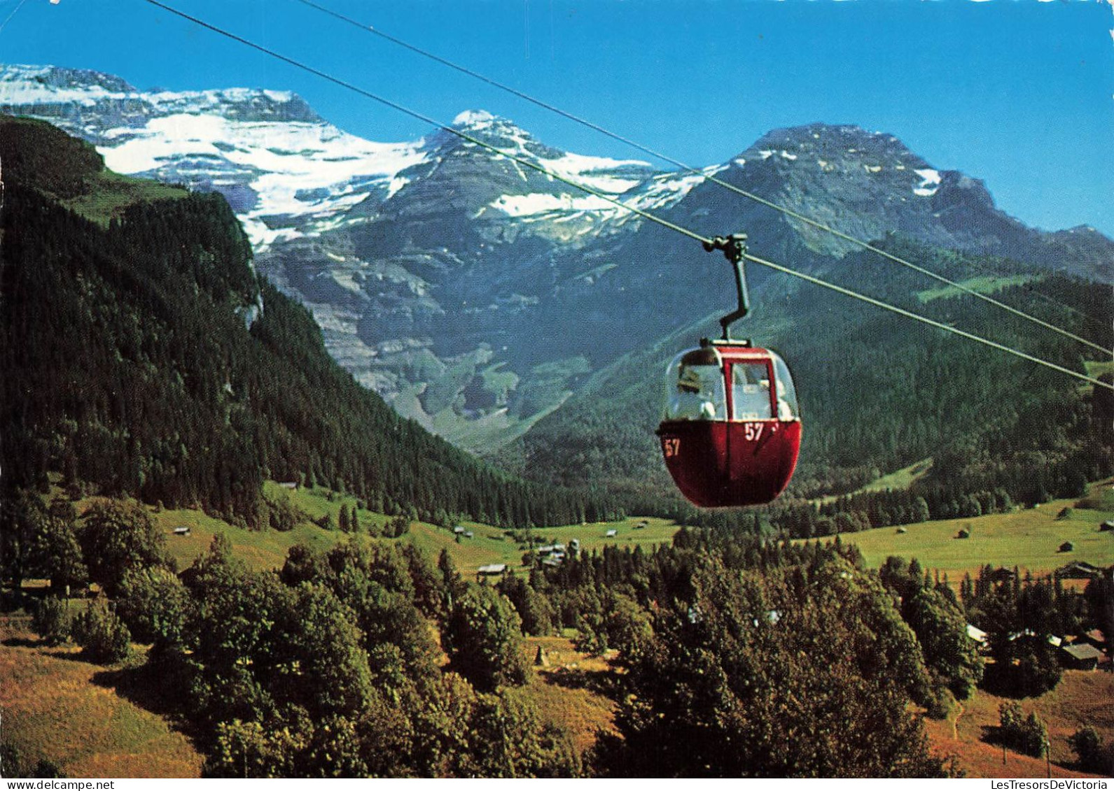 SUISSE - Les Diablerets "Perle Des Alpes Vaudoises" - 1200-3200 M - Télécabine D'Isenau Et Creux De Champ- Carte Postale - Aigle