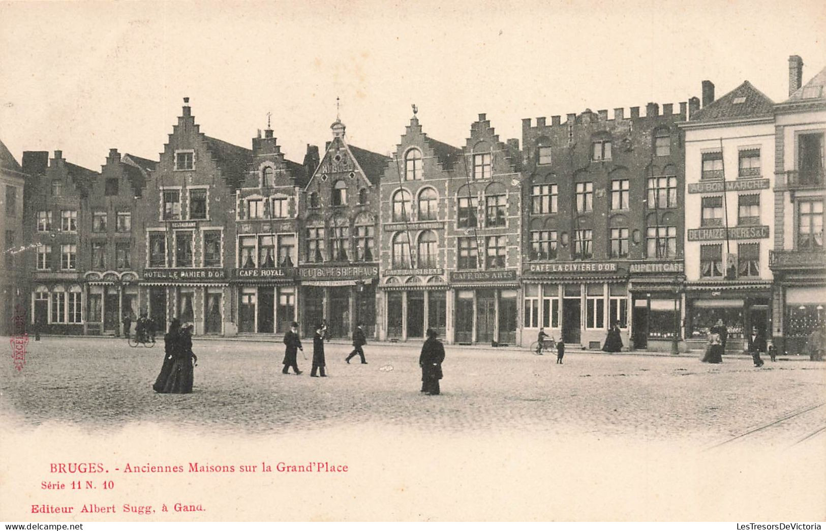 BELGIQUE - Bruges - Vue Sur Les Anciennes Maisons Sur La Grand'Place - Animé - Carte Postale Ancienne - Brugge
