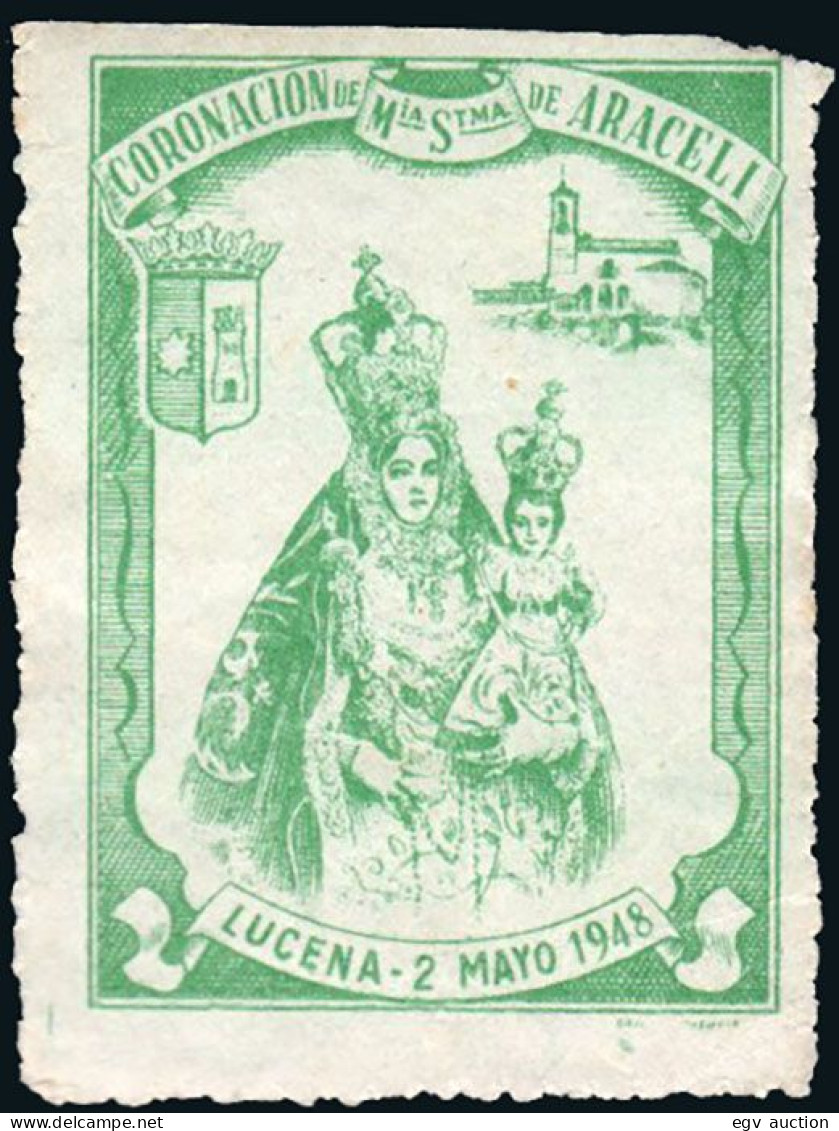 Córdoba - Viñeta - * S/Cat. - "Lucena - 1948 - Coronación Ntra. Sta. Araceli" - Ongebruikt