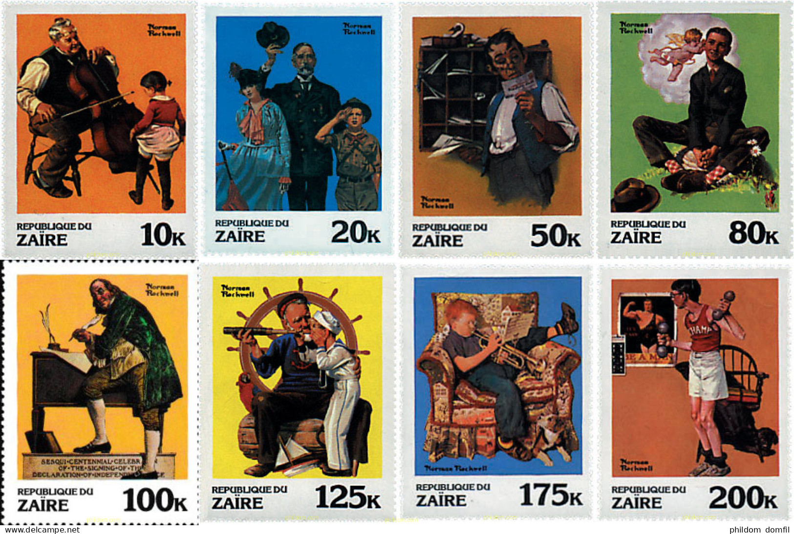 82805 MNH ZAIRE 1981 PINTURAS DE NORMAN ROCKWELL - Ongebruikt