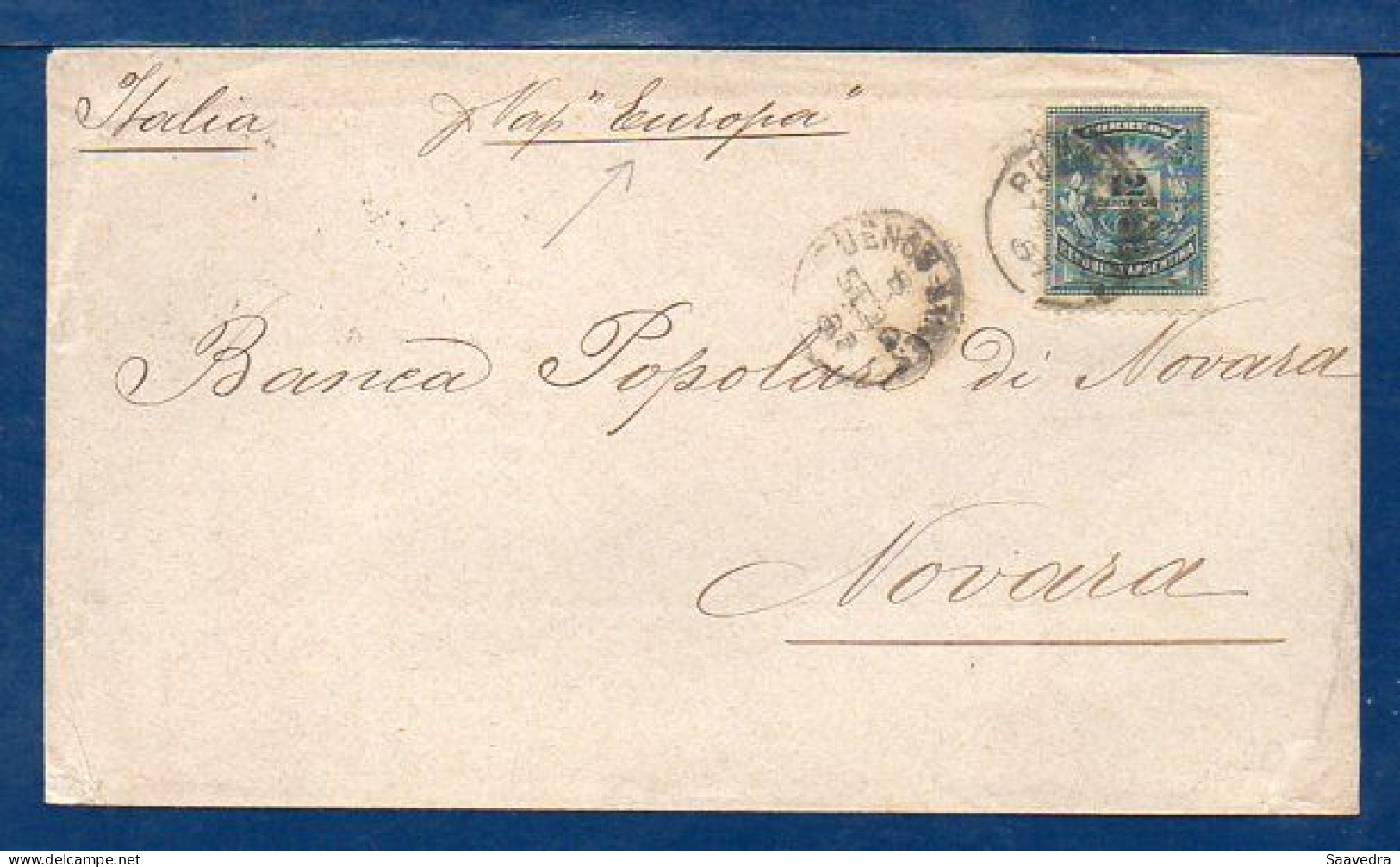 Argentina To Italy, 1887, Via Ship Europa   (026) - Storia Postale