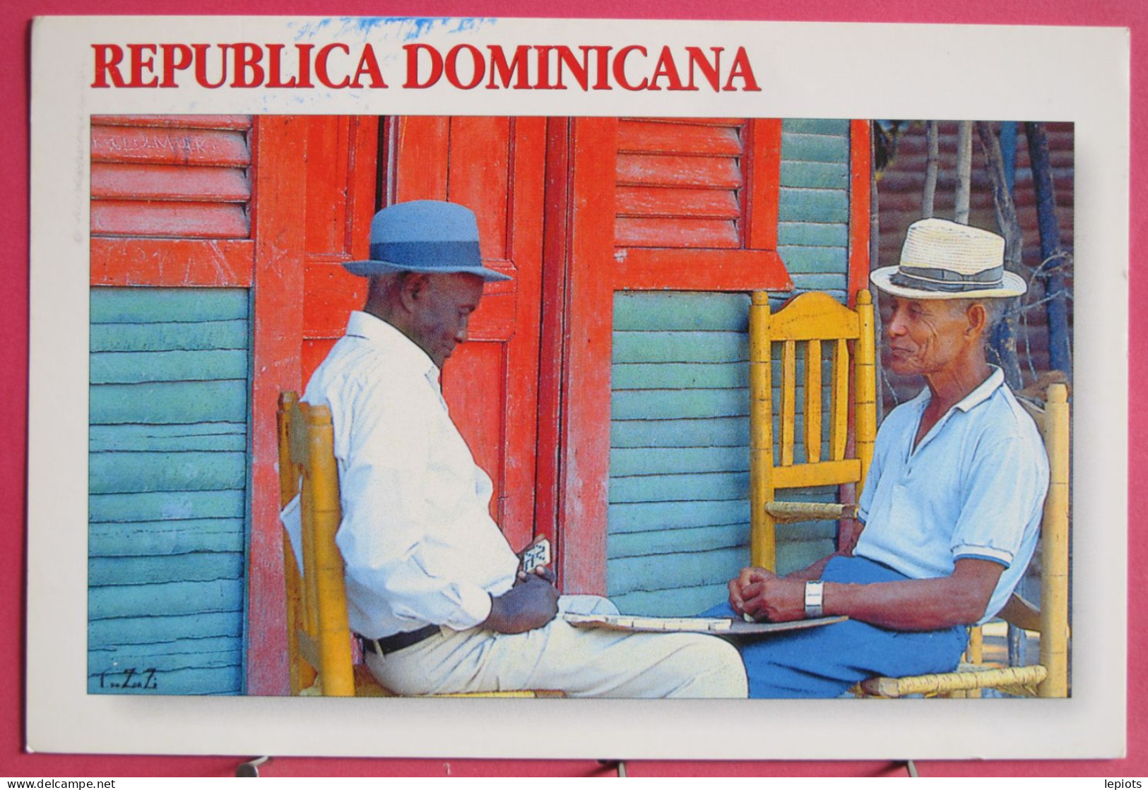 République Dominicaine - Jugadores De Domino - Très Bon état - Joli Timbre - Dominican Republic
