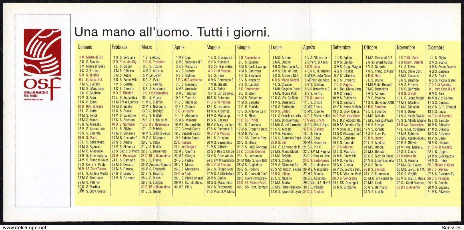 ITALIA 2003 - CALENDARIO TASCABILE - OSF - OPERA SAN FRANCESCO - I - Kleinformat : 2001-...