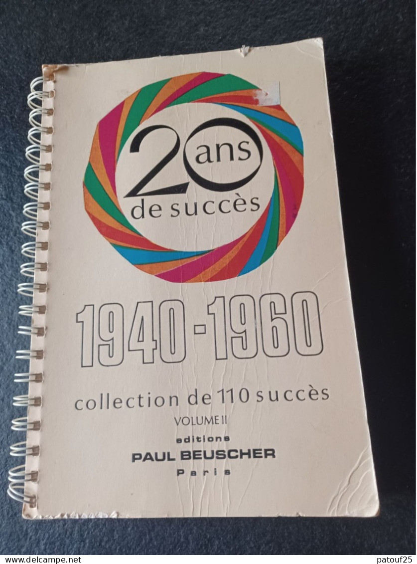 Recueil 20 Ans De Succès 1940/1960 Volume 2 Paul Beuscher - Sonstige & Ohne Zuordnung