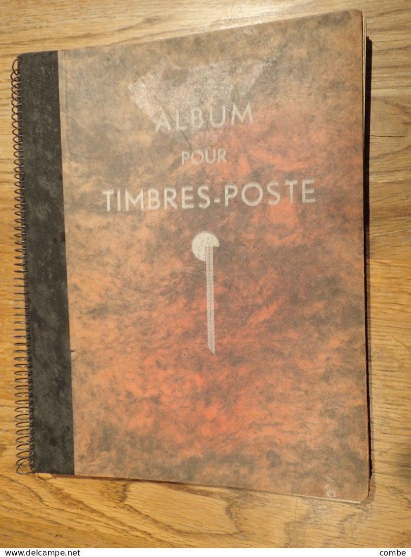 VIEUX ALBUM. TIMBRES NEUFS*.  COLONIES FRANCAISES ET FRANCE SUR LES DERNIERES PAGES.. ENVIRON 385 TIMBRES - Collections (en Albums)