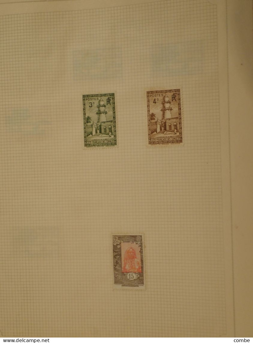 VIEUX ALBUM. TIMBRES NEUFS*.  COLONIES FRANCAISES ET FRANCE SUR LES DERNIERES PAGES.. ENVIRON 385 TIMBRES