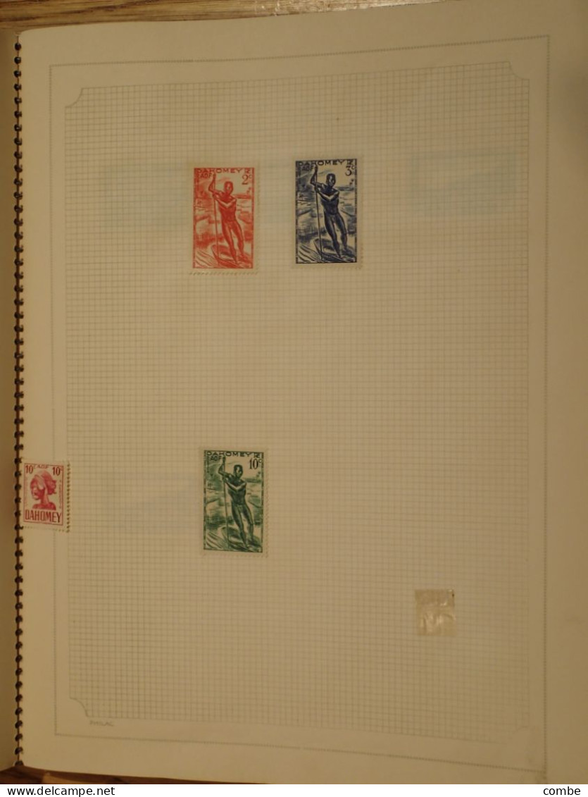 VIEUX ALBUM. TIMBRES NEUFS*.  COLONIES FRANCAISES ET FRANCE SUR LES DERNIERES PAGES.. ENVIRON 385 TIMBRES