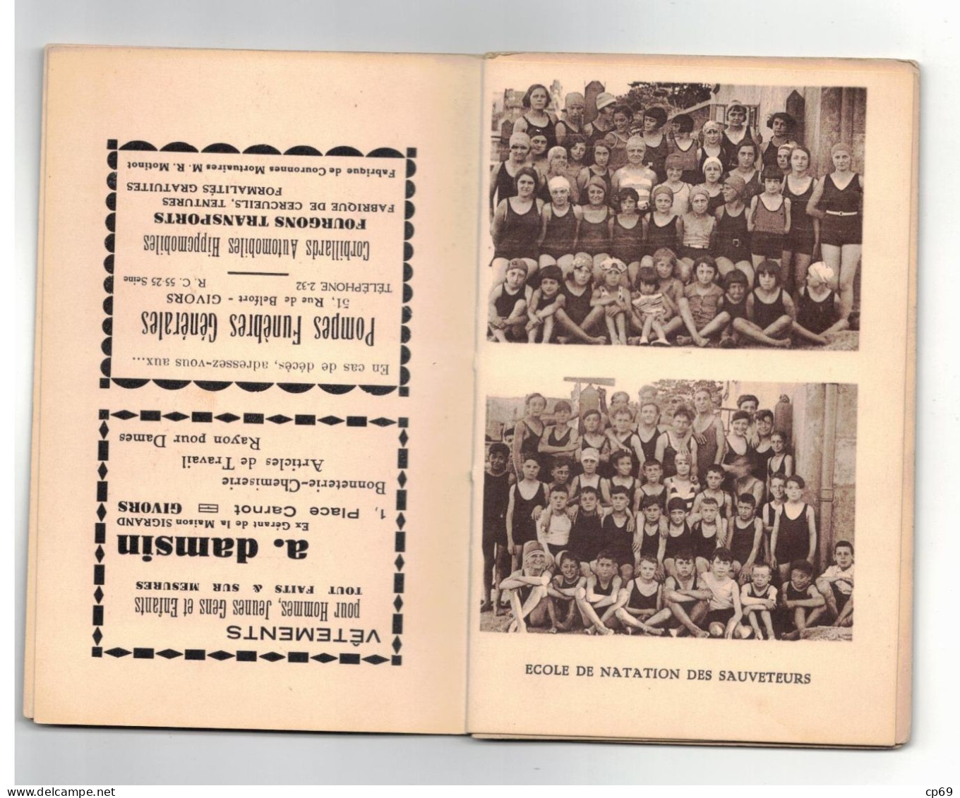 Souvenir de Givors Livret Sportif Saison 1932-33 Voir Photos Rugby Natation Water Polo Basket Cyclisme Pompiers TB.Etat