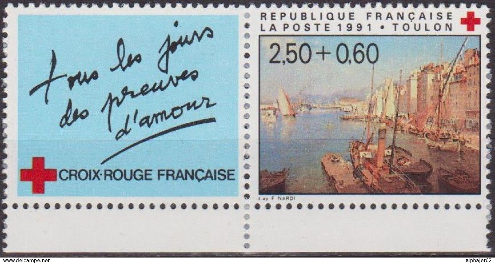 Croix Rouge - De Carnet - FRANCE - Port De Toulon - N° 2733 A ** - 1991 - Ungebraucht