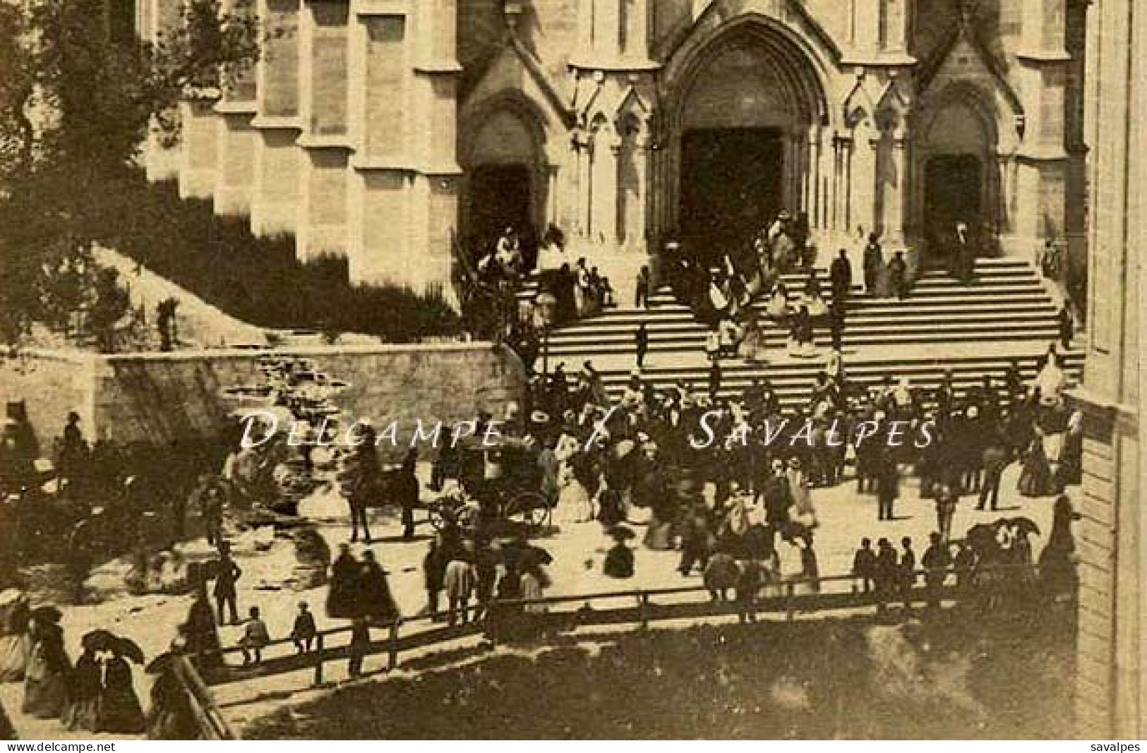 Suisse * Genève Sortie Messe à Notre-Dame * Photo Garcin Vers 1870 - Alte (vor 1900)