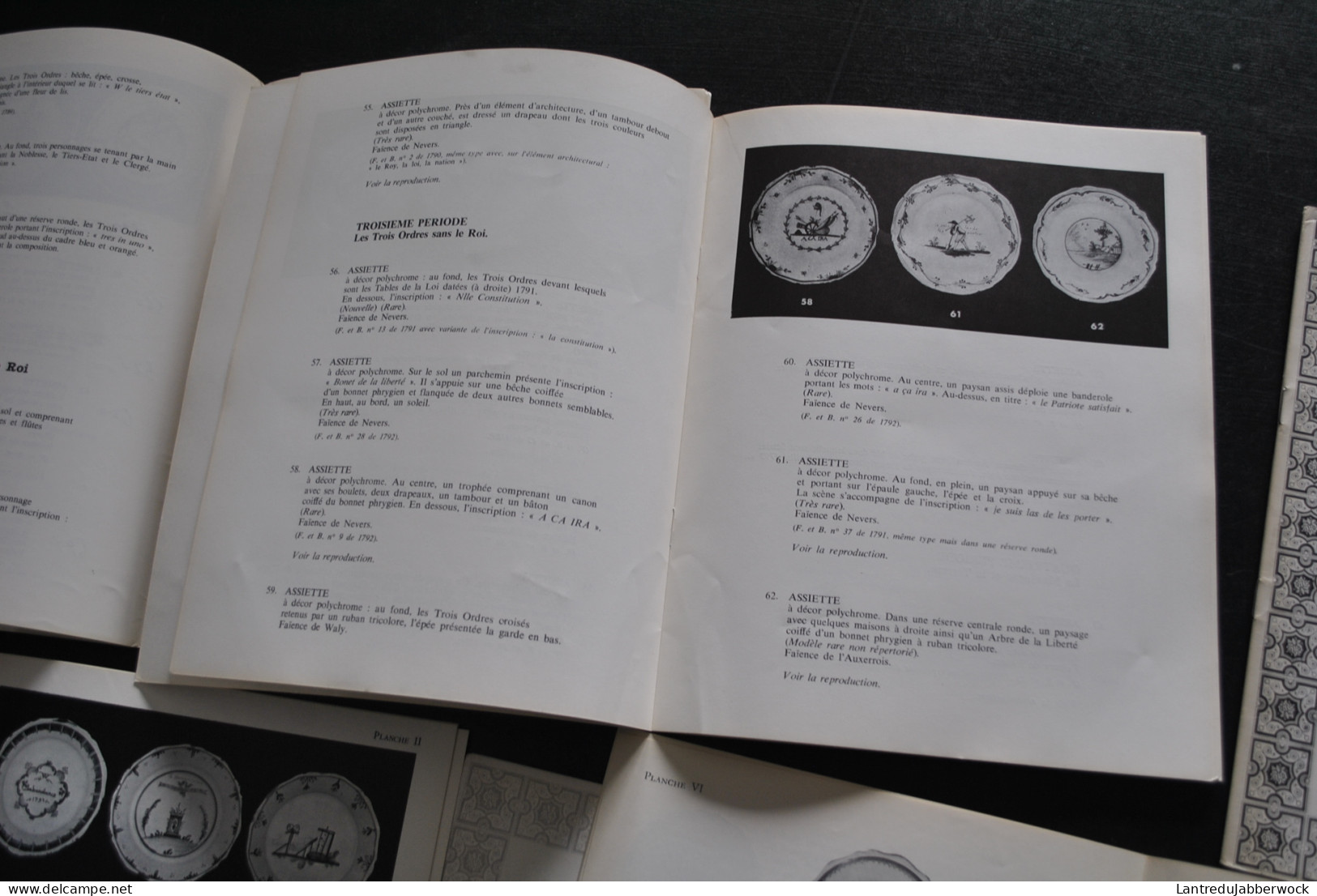 Lot 6 catalogues de vente Drouot 1967 à 1971 Faïences de l'époque révolutionnaire au Ballon Montgolfière patronymique